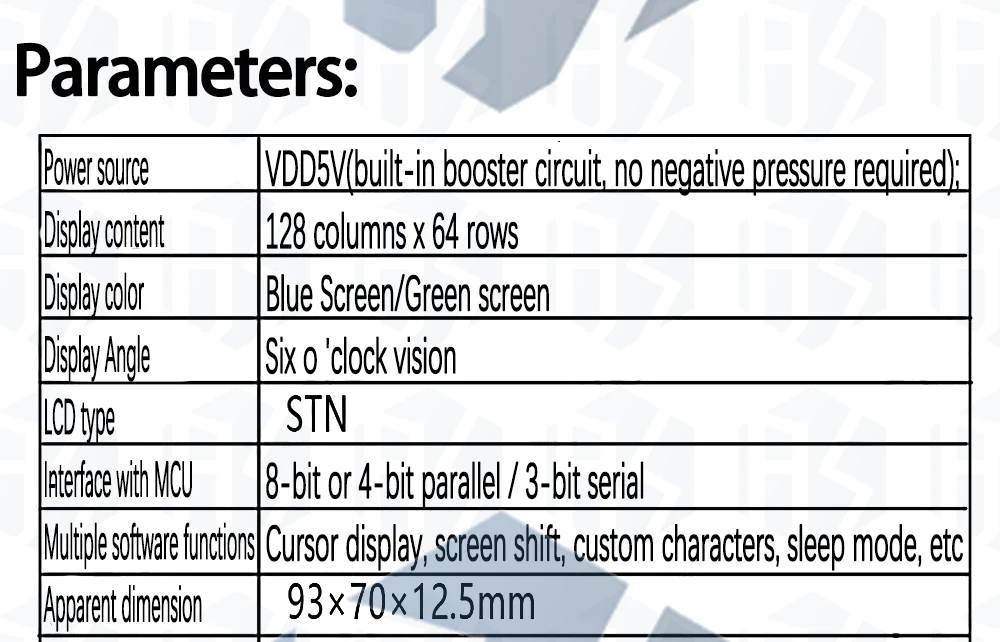 1~5PCS 128*64 DOTS LCD-Modul 5V Blau Grün Gelb Grün 12864 LCD mit Hintergrundbeleuchtung ST7920 Parallelport LCD12864 für Arduino – Detail 8