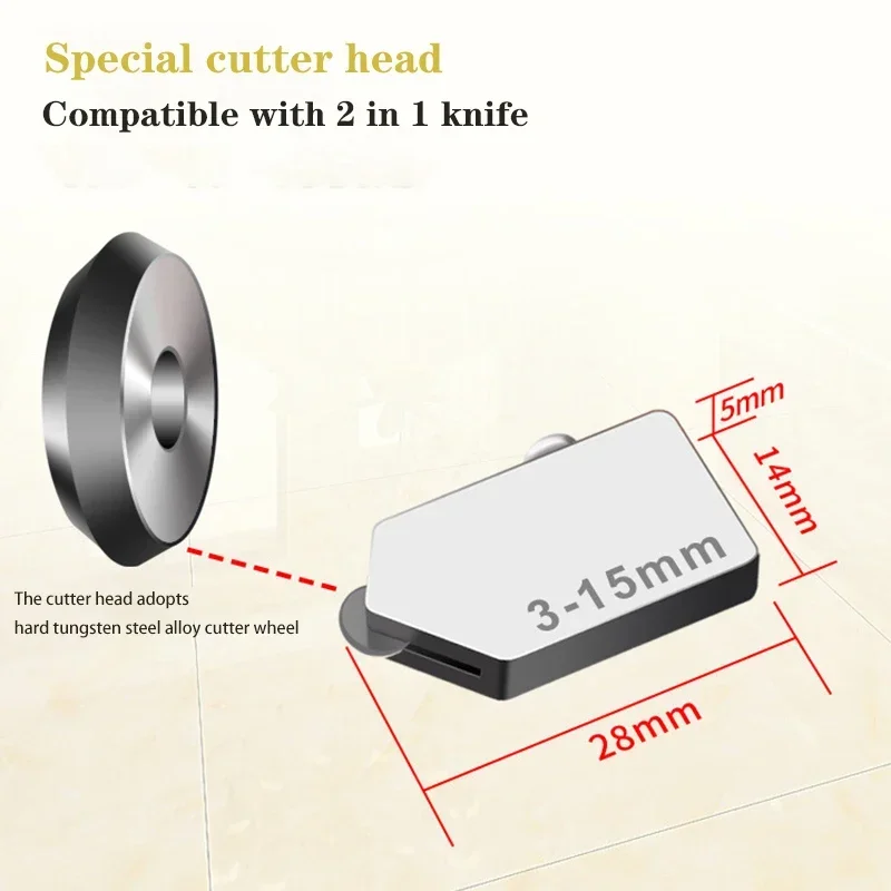 5 Pieces Tile Glide Opener Heads Replacement Glass Opening Wheels Alloy Metal Ceramic Gliding Parts Supplies Construction Tools 2