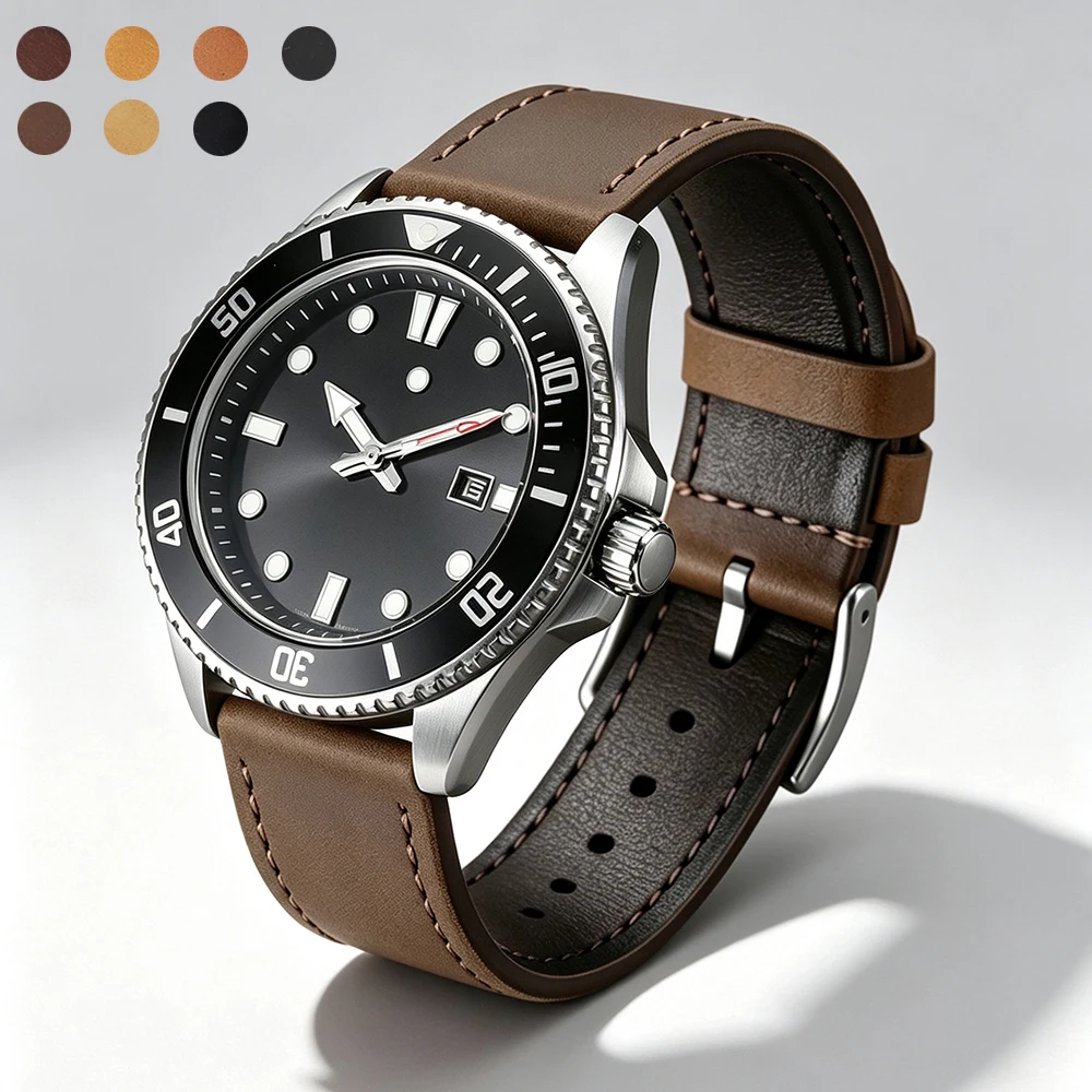 Oil Wax Crazy Horse Leather Watchband - Premium Men's and Women's Wristband