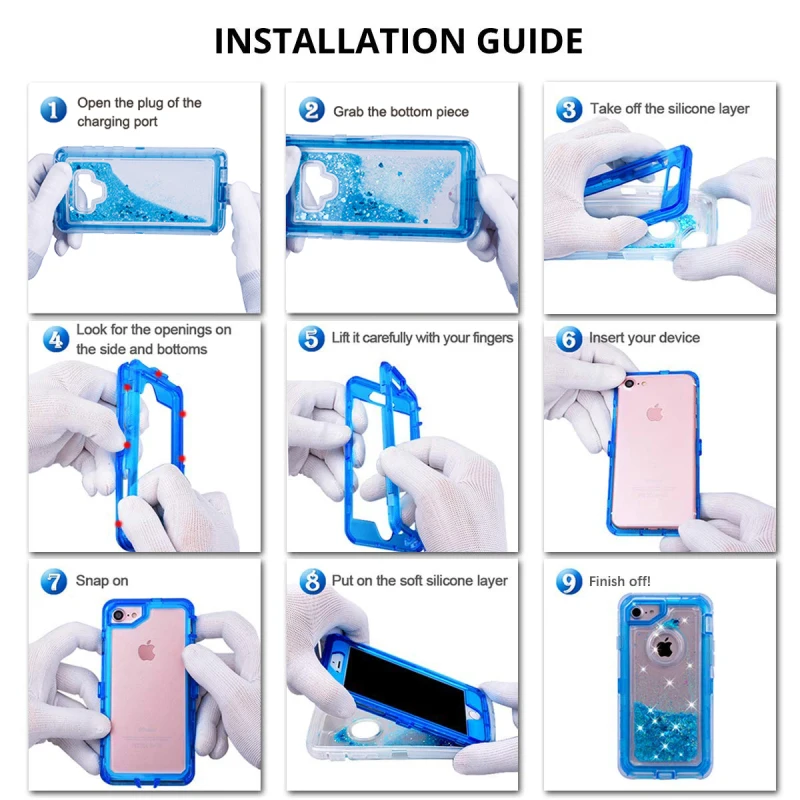 Glitter Armor Dynamic Quicksand Shockproof Phone Case Cover