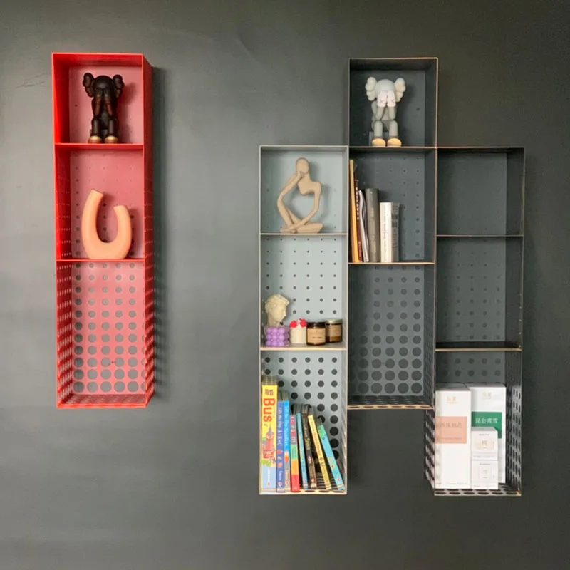 

Wall shelf minimalist record display shelf wall bookshelf metal decorative multi-layer creative wall