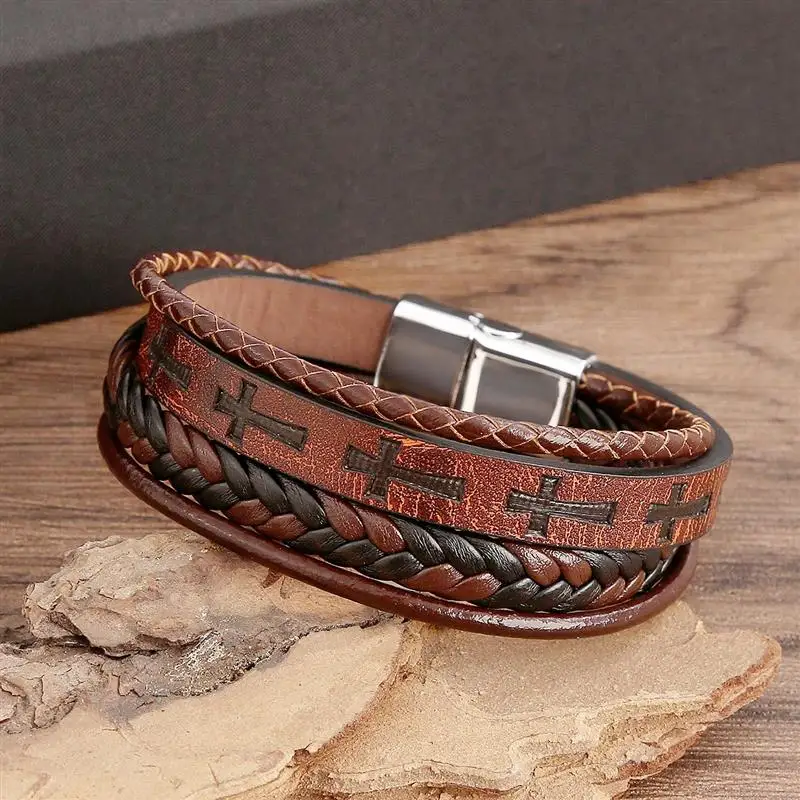 Pulsera Regalo Papá Pulsera Papá Ajustable - Regalo Día Del Padre | Cuero Trenzado - Grabado Especial Pulsera Padre Ajustable