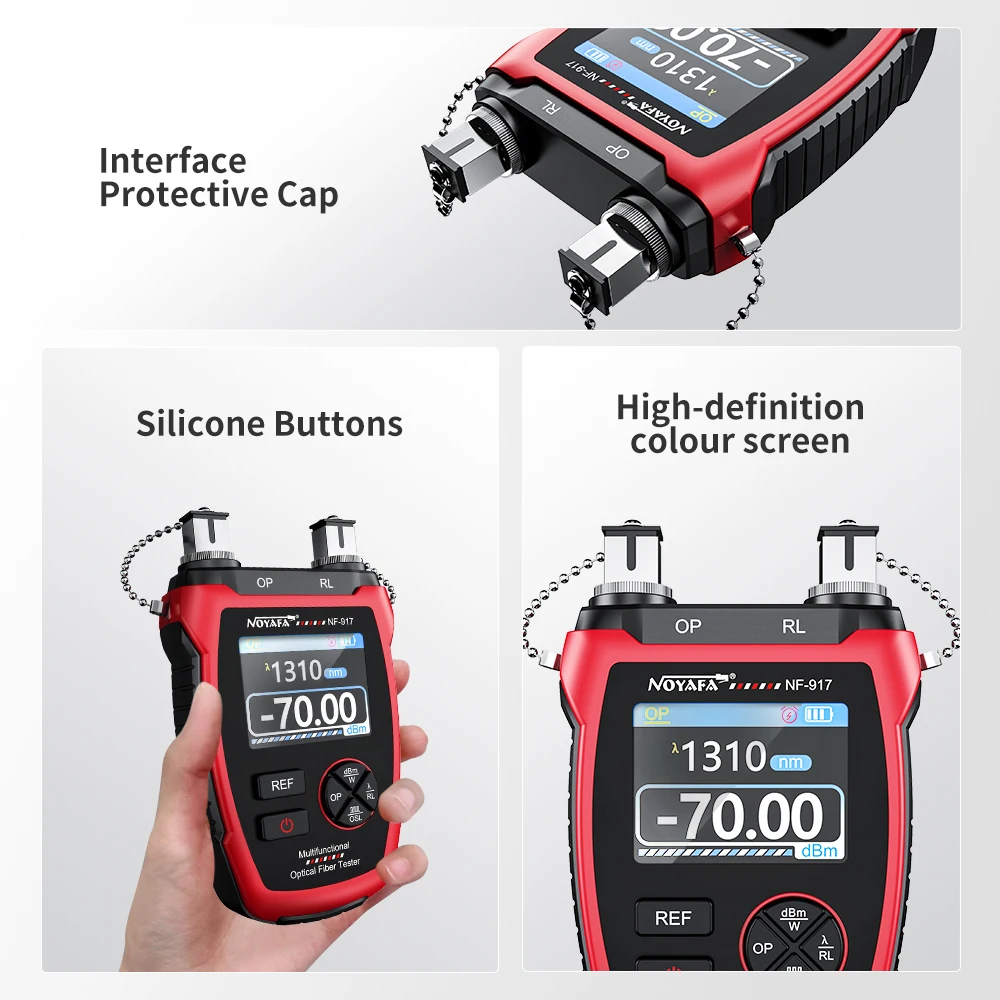 NOYAFA Optical Power Meter Fiber Optic Tester VFL REF FC SC Visual Fault Locator Light Attenuation Measurement
