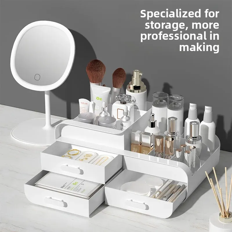 مخزن للمكياج - صندوق سطح المكتب - منظم مستحضرات ال...