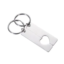  10pairs 100% Stainless Steel Puzzle Keychain Blanks For Engrave Gold/Rose Gold/Silver Color Metal Keychain Mirror Polished 