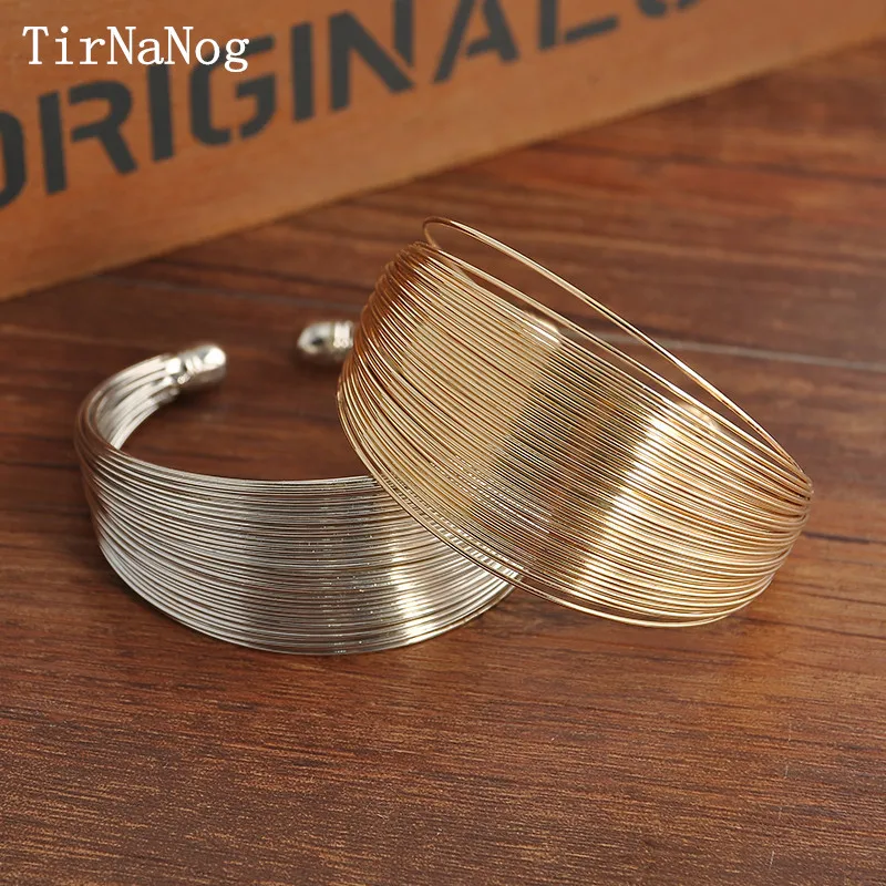 

European and American Fashion Exaggerated Personality Hollow Out Retro Metal Multilayer Open Wide Bracelet Fine Jewelry