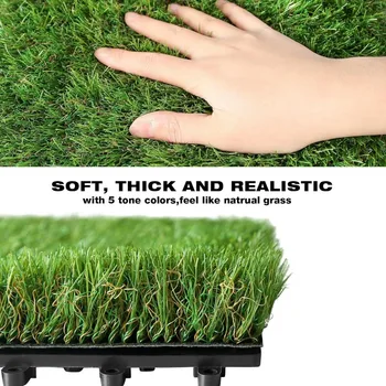 12-Pack Interlocking Artificial Grass Tiles 1