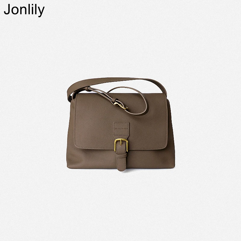 

Jonlily Women Genuine Leather Shoulder Bag Female Fashion Crossbody Messenger Bag Elegant Commuter Bag Daybag Totes Purse -KG699