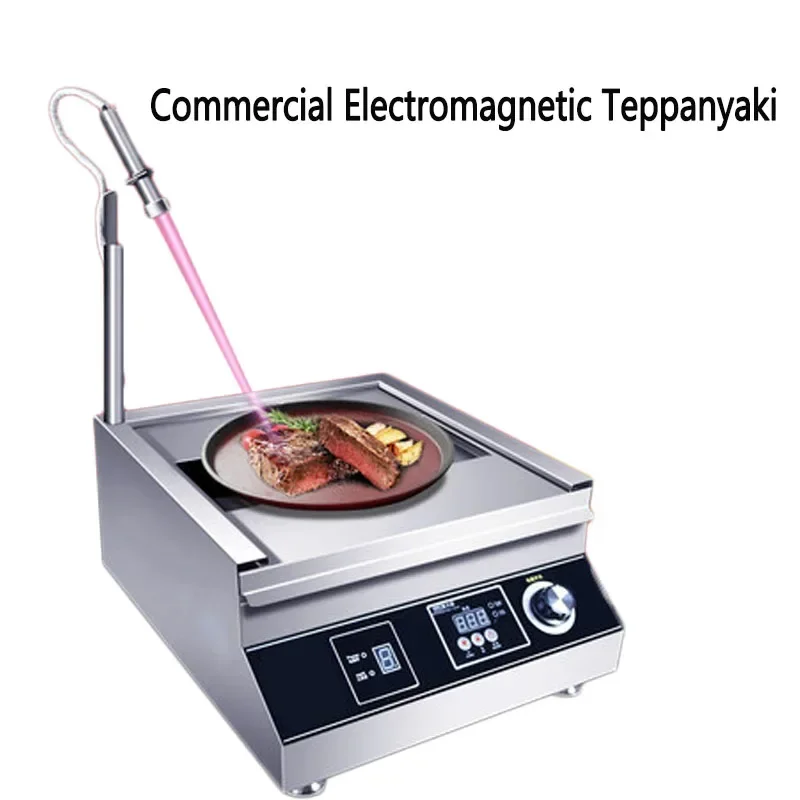 Electric Grill Barbecue Griddle Commercial Teppanyaki Equipment Stainless Steel Steak Grill Pan 5000W 3