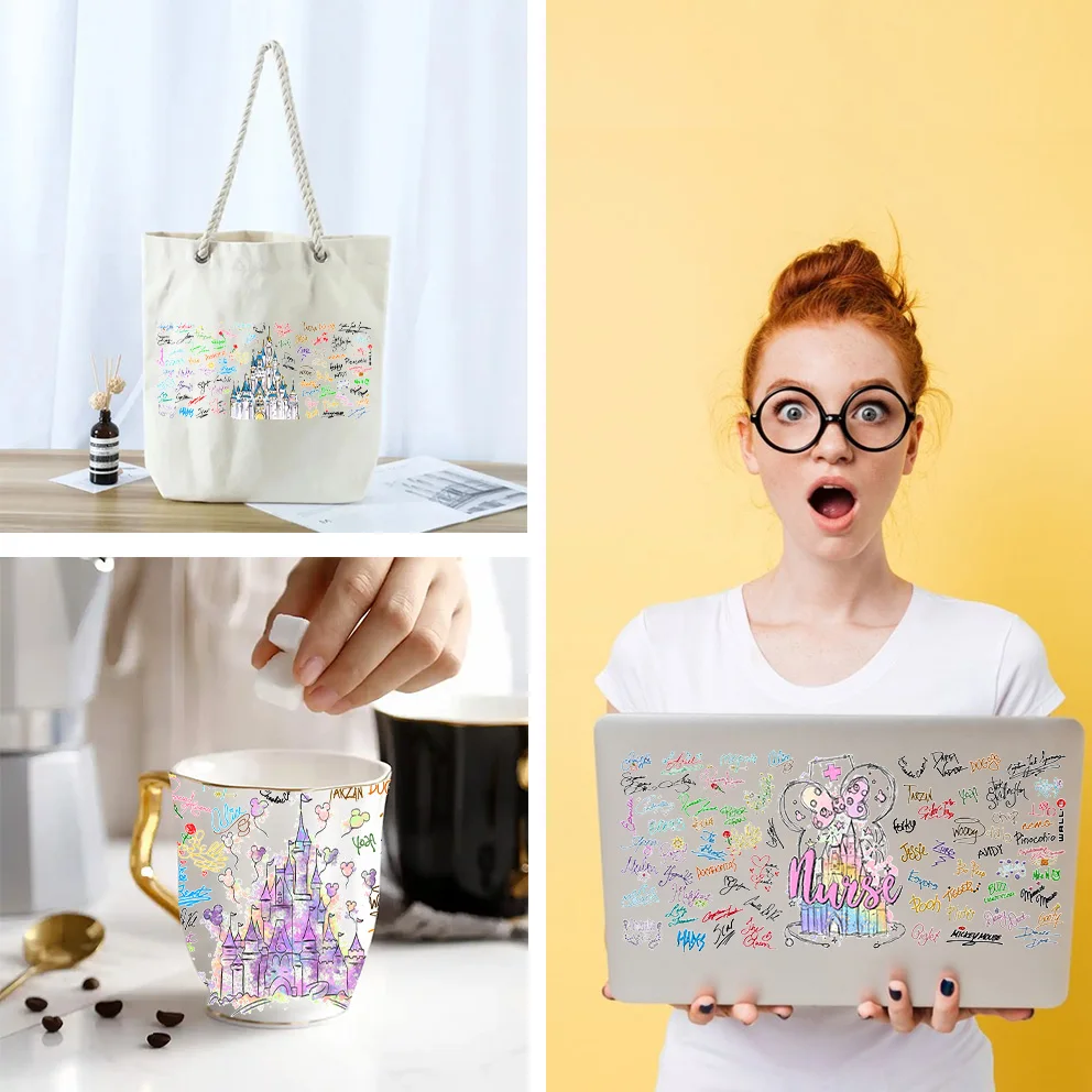 3D Stickers 3D Wall Stickers UV DTF Wrap Transfer Princess Castle Series Easy Peel Waterproof DIY Decals 16oz UV DTF Cup Wraps for Glasses