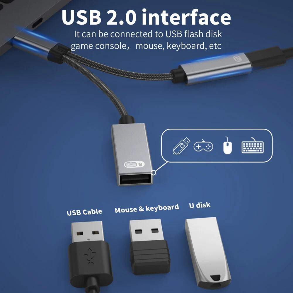 PD 60W 타입 C to USB 어댑터 USB-C OTG 2 in 1 컨버터 블루투스 마우스 키보드 연장용