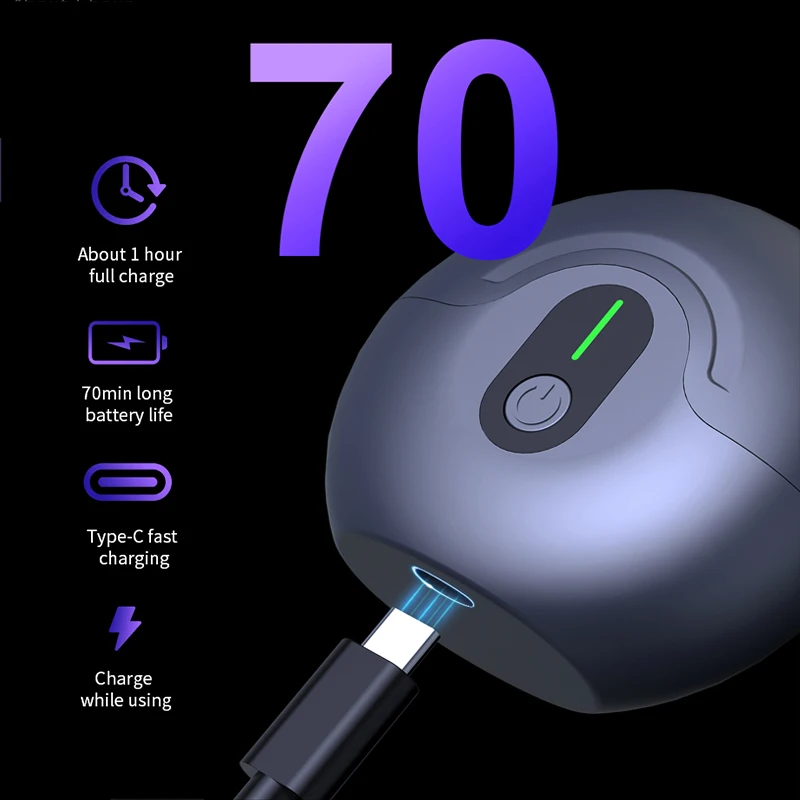 남성용 이중 플로팅 마그네틱 블레이드 헤드 전기 면도기, 비행접시 모양 수염칼, 휴대용 여행용 충전식 면도기