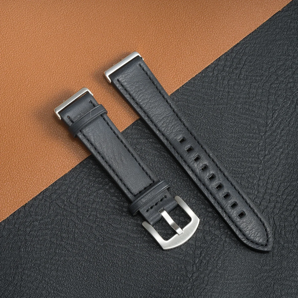 Premium Leather Strap Replacement Wristband for Smartwatch Fitness Trackers