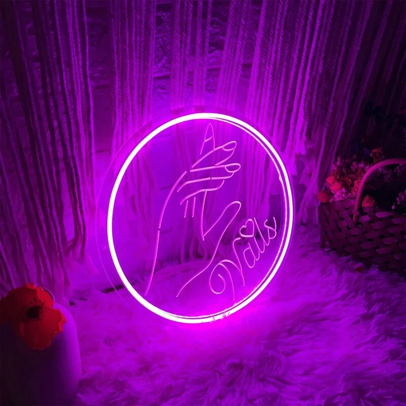 Custom 3D Carve Light Neon Sign Business Sign Nails LED Neon Light Manicure Shop Beauty Salon