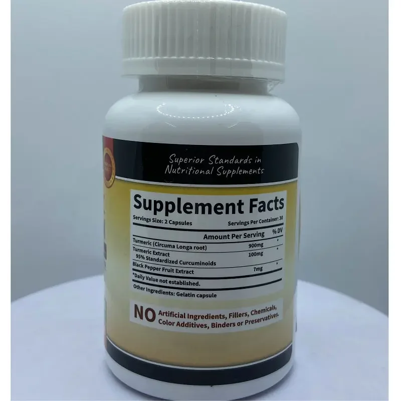 1 bottle of curcumin capsules as a natural dietary supplement to promote health