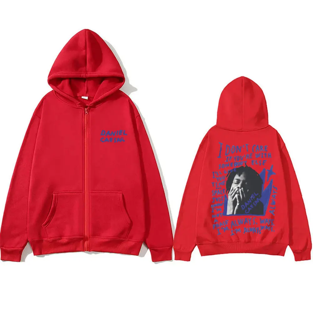 Singer Daniel Caesar Never Enough Always Zipper Hoodie Men Fashion Hip Hop Zip Up Jacket Men's Casual Oversized Zip Up Hoodies