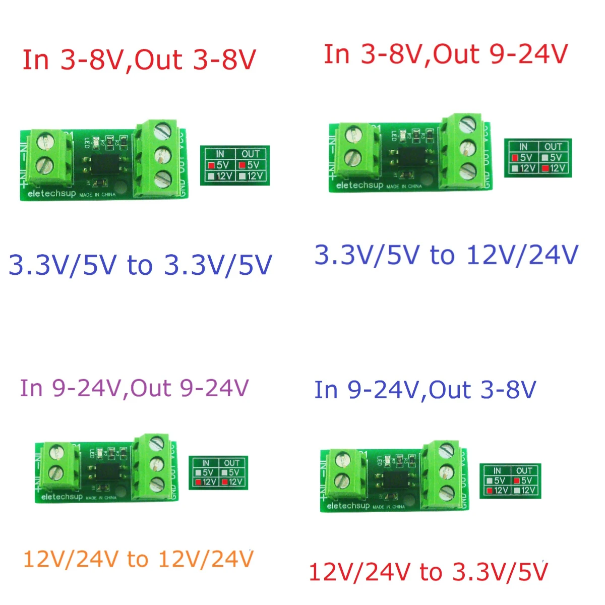 Modulo Di Conversione Del Livello Logico Digitale Dc 3.3V/5V/12V/24V Pnp/Npn A Npn Pnp Mcu Plc Scheda Di Protezione Dell'Isolamento Del Segnale Dell'I