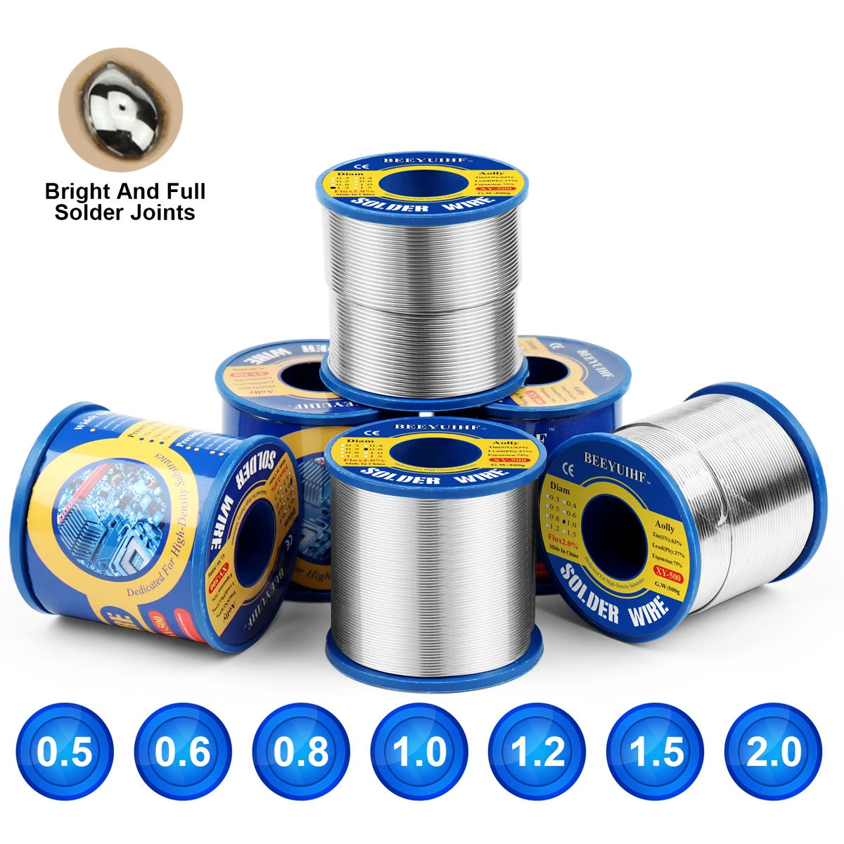 500g Solder Wire Tin Sn 63/Pb 37 Rosin Core Welding Soldering Wire Reel No-clean Flux 2.0% 0.5/0.6/0.8/1.0/1.2/1.5/2.0mm solder paste for electronics