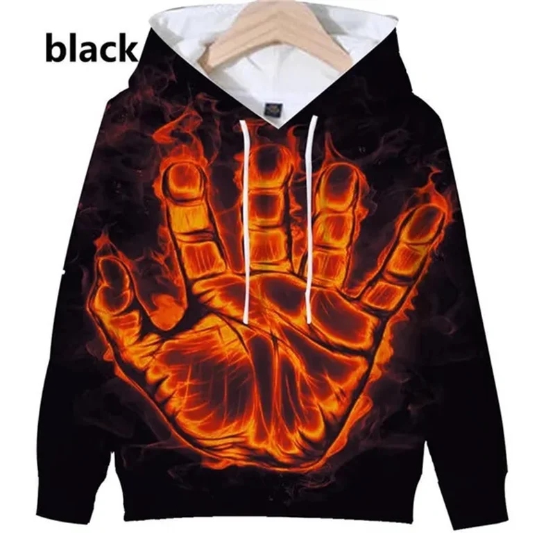 thumbnail image 1 of Sudadera con capucha con estampado de mano de llama pop para hombres y niños, ropa de calle moderna, jerséis, chaquetas deportivas unisex, ropa con capucha de invierno, 1 of 4