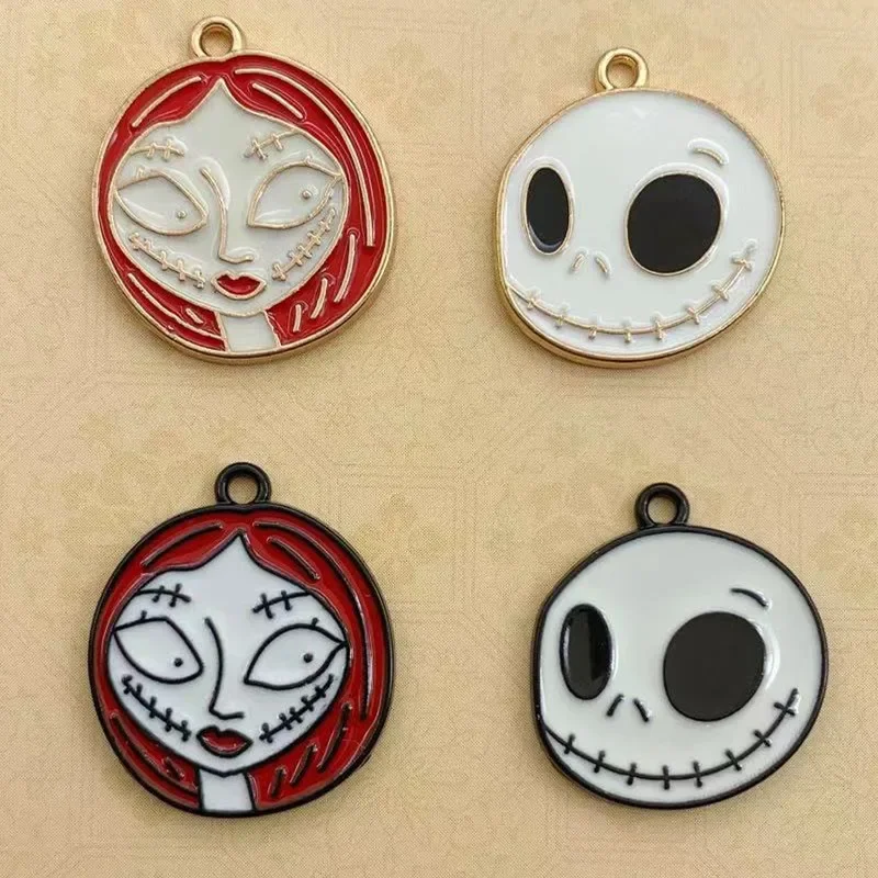 10pcs Enamel Halloween Skull Charm for Jewelry Making Fashion Earrings Pendant Necklace Accessories Diy Craft Supplies