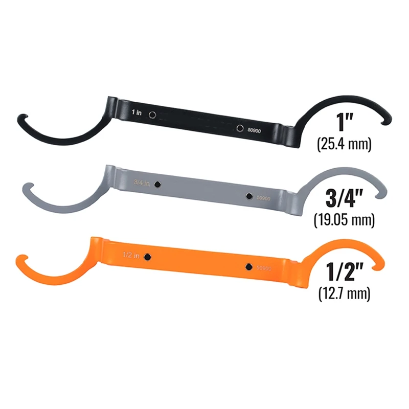 3-Piece Conduit Lockout Wrench Set, Tighten And Loosen Locknuts In Tight Spaces, 1/2, 3/4 And 1-Inch, Offset Bends 50900 Durable