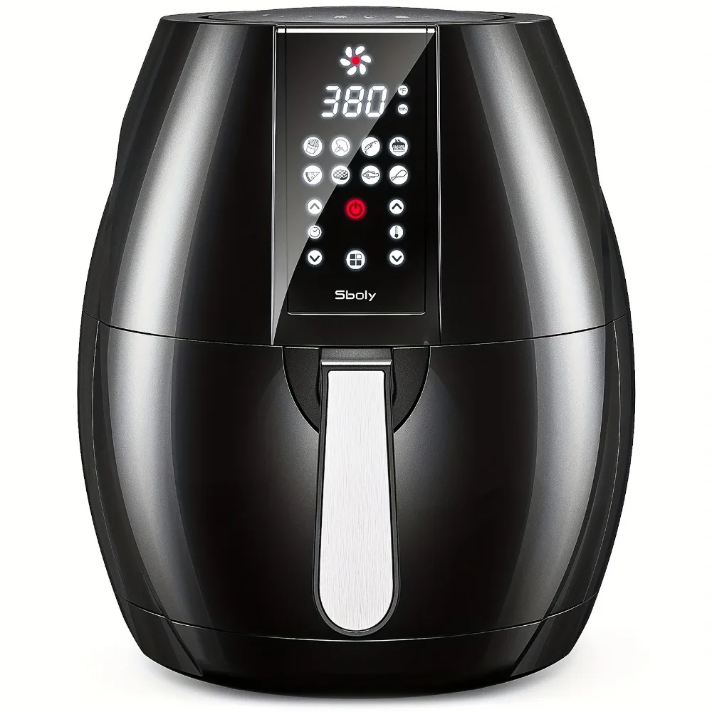 8-in-1 Air Fryer with LCD Touch Screen, Recipe Book, Non-Stick Coating, Grill Shelf, and Frying Basket air fryer oven airfryer 4 75qt 4 5l 1200w large electric air fryer cooker frying pot with temperature control non stick fry basket auto shut off feature 60min timer 110 220v