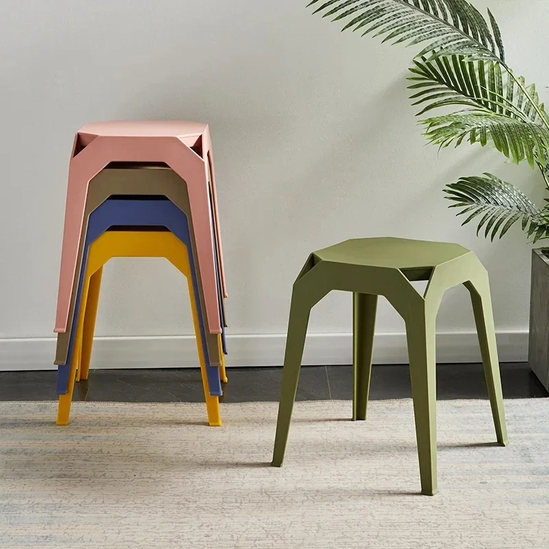 

0774 Plastic Thickened Household Nordic Simple Living Room Dining Table Plastic High Economical Bench stool ch