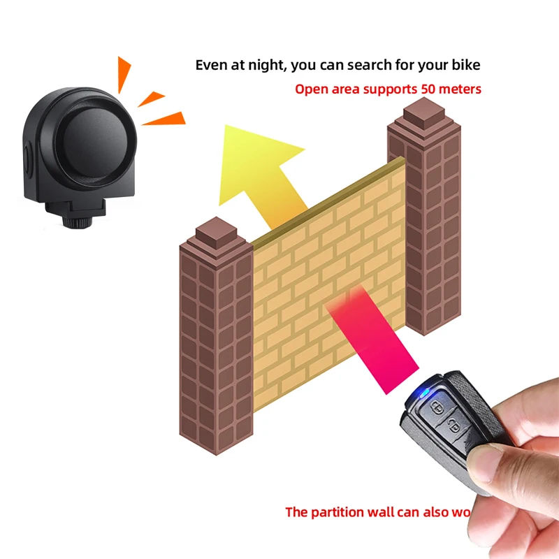 Enhanced Bike and Motorcycle Alarm Security System with Vibration Motion Sensor and Rechargeable Alert Device