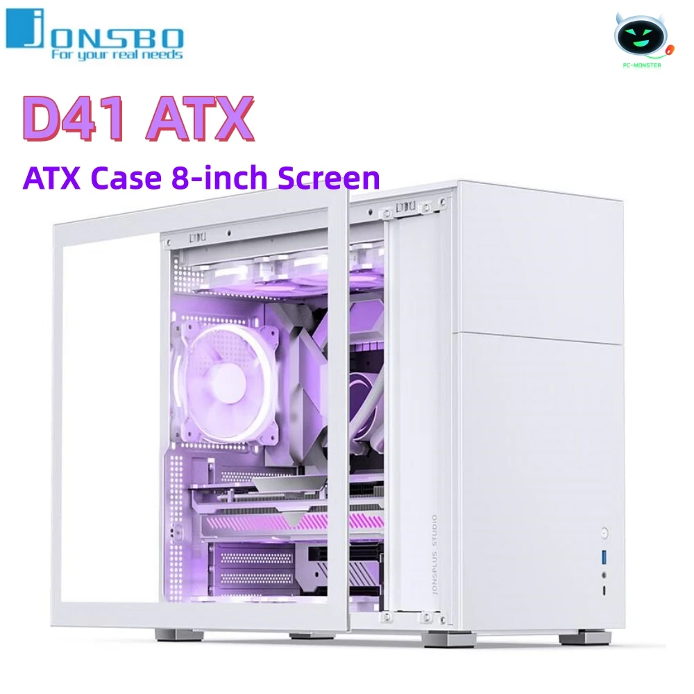 Jonsbo Pinecone D41 Atx Case Versione Schermo Da 8 Pollici Custodia Atx Dual 360 Cold Row Pc Gamer Cabinet Atx Power Pc Case Per Pc Chassis