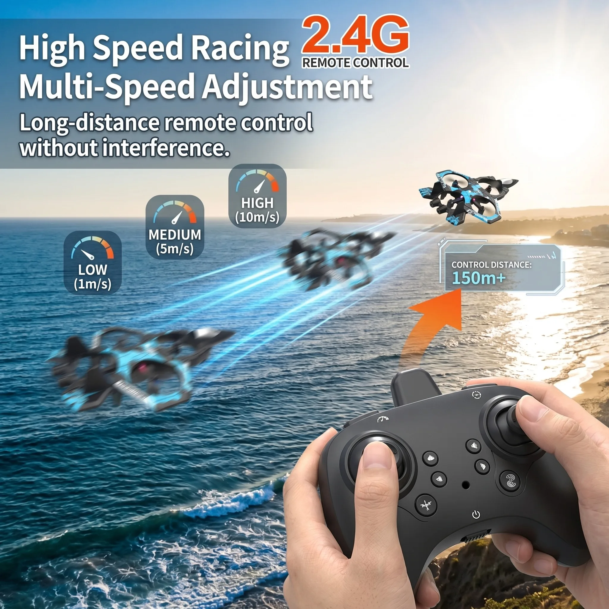 K500 MAX Avion RC 2.4G Planeur Acrobatique 360° LED EPP