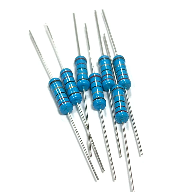 Metal Film Resistors 20pcs 2W Metal Film Resistor 2R2 22R 220R 2K2 22K 220K 2.2 22 220 Ohm R K Accuracy 1% 0.1R-10M Five-Color Ring Resistance