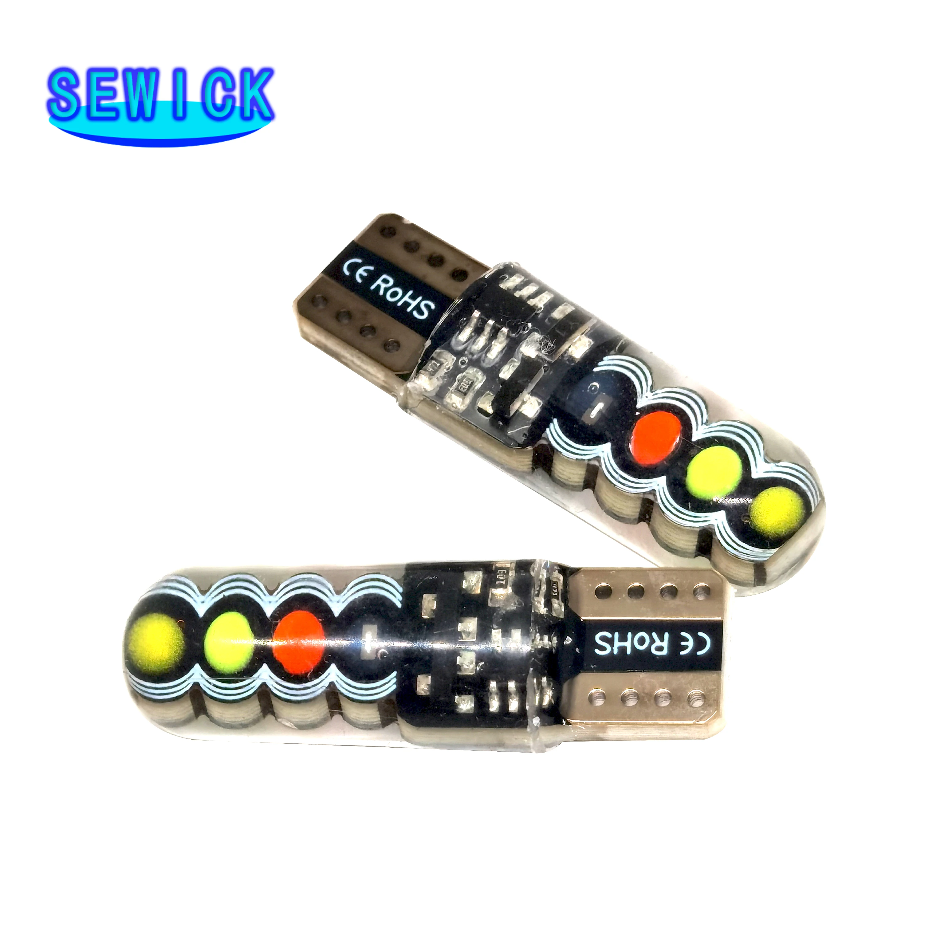 �ڵ��� �÷��� �� ��Ʈ�κ� ���� ������ Ŭ����� ����, RGB LED ����, 8SMD COB ĵ���� 194 168, T10, W5w, 400 ��