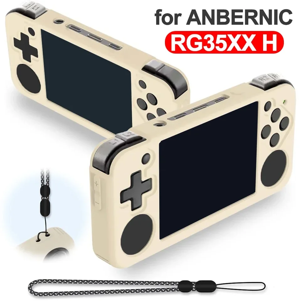 ANBERNIC 랜야드 소프트 실리콘 보호 케이스: ANBERNIC RG35XX H 핸드헬드 게임 콘솔을 위한 완벽한 보호 방패