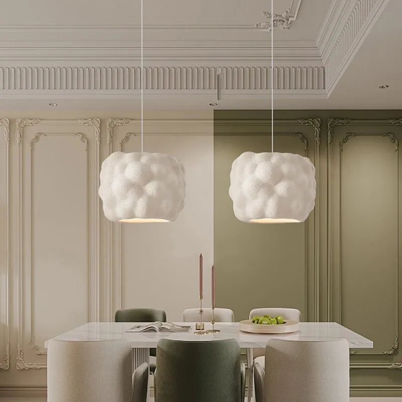 

Nordic Wabi Sabi Hanging Lamp Creamy Style E27 Pendant Lights for Restaurant Bar Bedroom living room Suspend Fixtures lamp