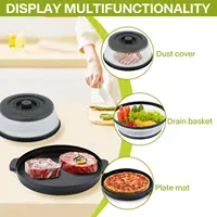 Couvercle anti-éclaboussures pour micro-ondes, pliable, multifonction, protection pliable, Gadget de cuisine, passoire pour repas, plateau de cuisson à la vapeur 4