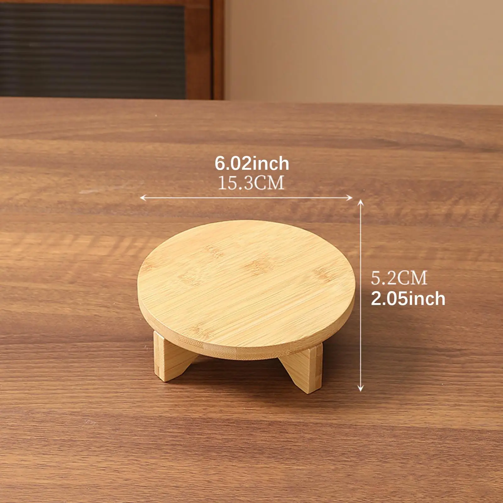 Wooden Planter Stand Sturdy Round Multifunctional Accessories Modern Flower Pot Rack for Office Home Farmhouse Bathroom Indoor