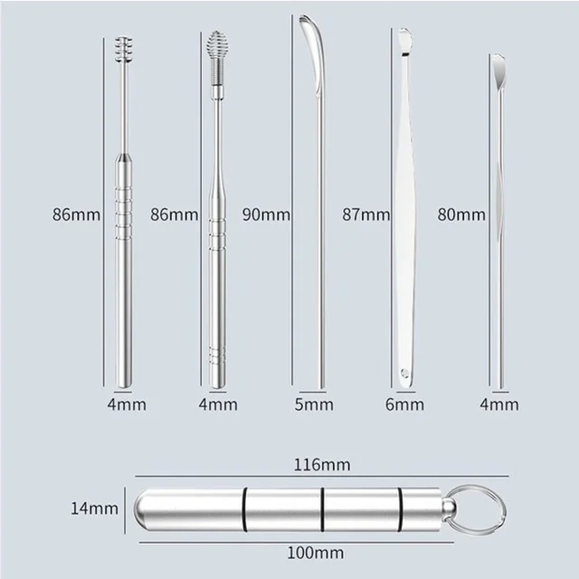 7Db In 1 Fülviasz -Eltávolító Fül Tisztító Készlet Válogatás Füldugó Tisztább Kanál Gondozás Tiszta Szerszám Baba Felnőttek Számára - Image 4