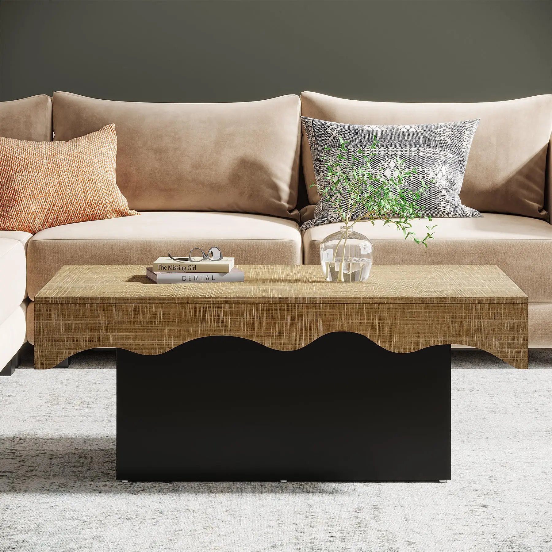 Tribesigns Farmhouse Coffee Tables for Living Room, 45 Inch Rectangular Rustic Classic Cocktail Table, Wooden One Style Fits All 5