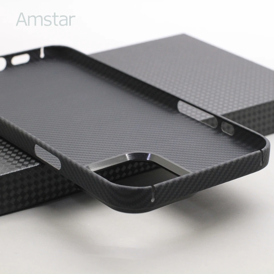 Amstar 600D Ultra-thin Carbon Fiber Phone Case for iPhone 13 Pro Max Premium Business Aramid Fiber Cover for iPhone 13 Mini Case 