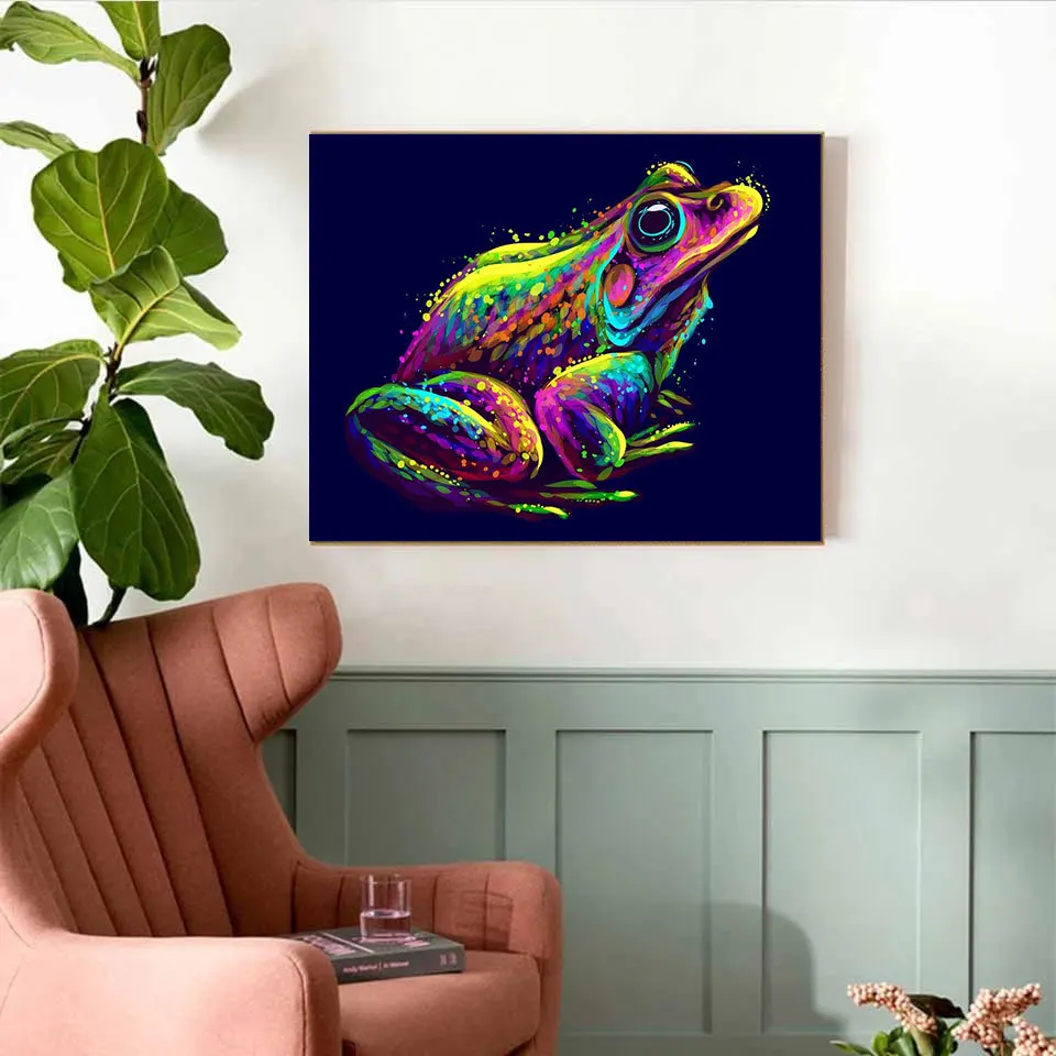 Huacan-カエルのダイヤモンドの絵,完全な5D刺painting,正方形