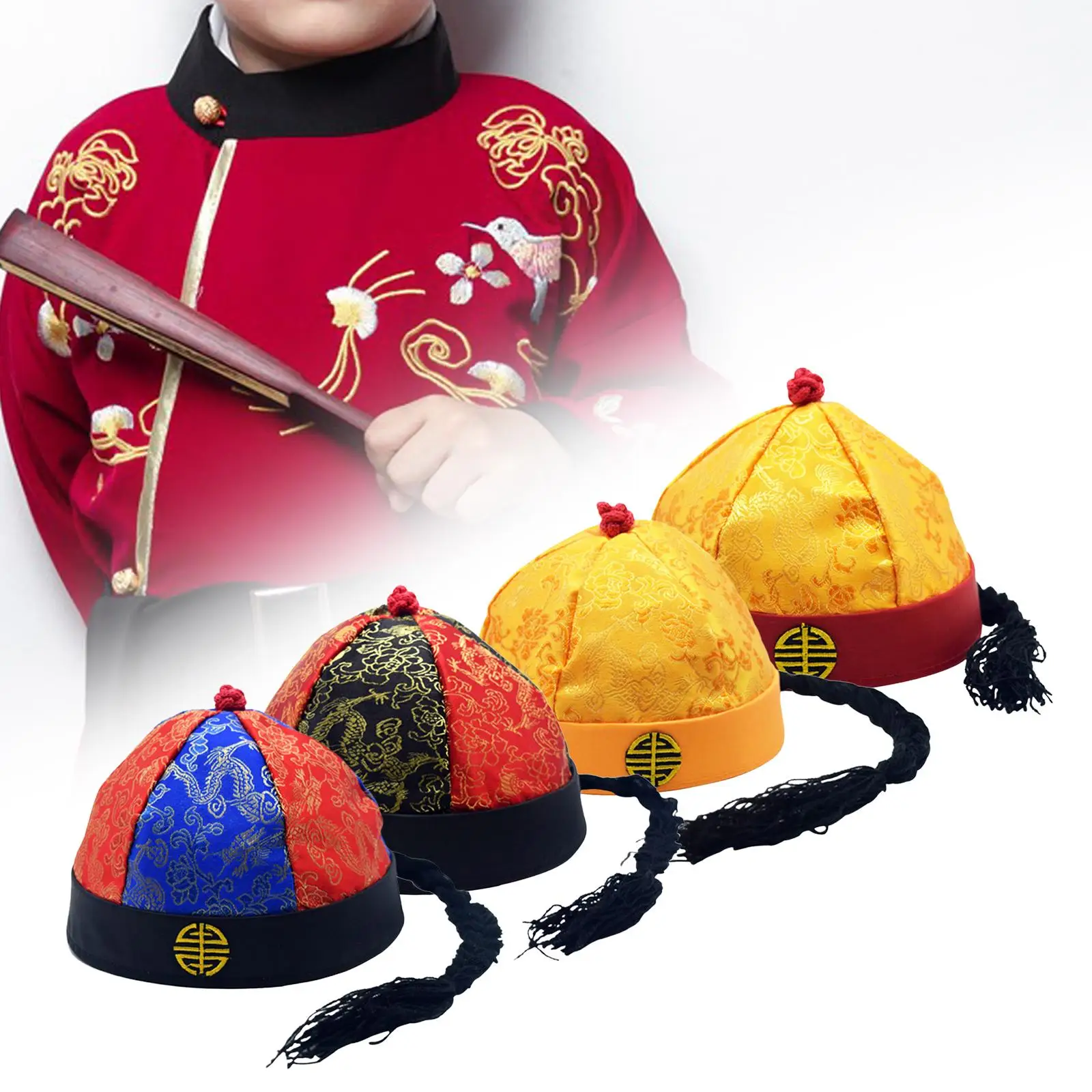 Qing Emperor Hat Costume Hat for Stage Performance Birthday Gift Dressing up oriental hat
