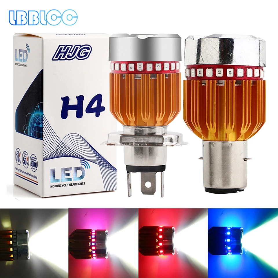 

RGB Strobe 9W White Hi-Low Beam H6 BA20D H4 Angel Eye Fog Lamp 900LM led Bulb Motorcycle Headlights Electric Car Lights DC 9-80V