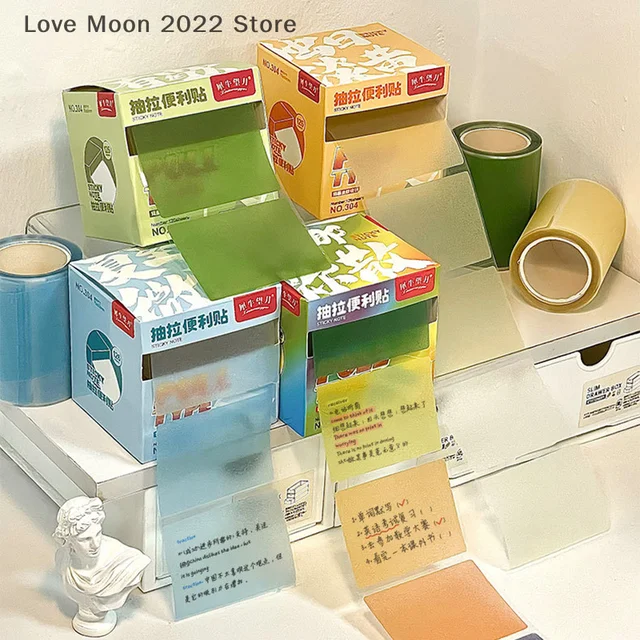 126 Sheets Color Matte Sticky Notes Pads Stationery Posted It Memo Notepad Notebook Pull-out Message Sticker 3