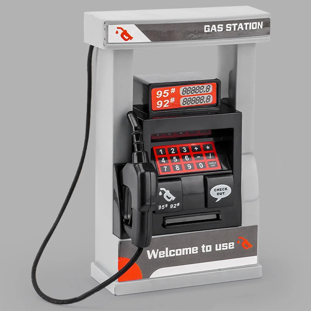 2 Pcs Simulation Gas Station Toys Realistic Design Kids Educational Plaything Safe Material Miniature Gas Station Model Pretend