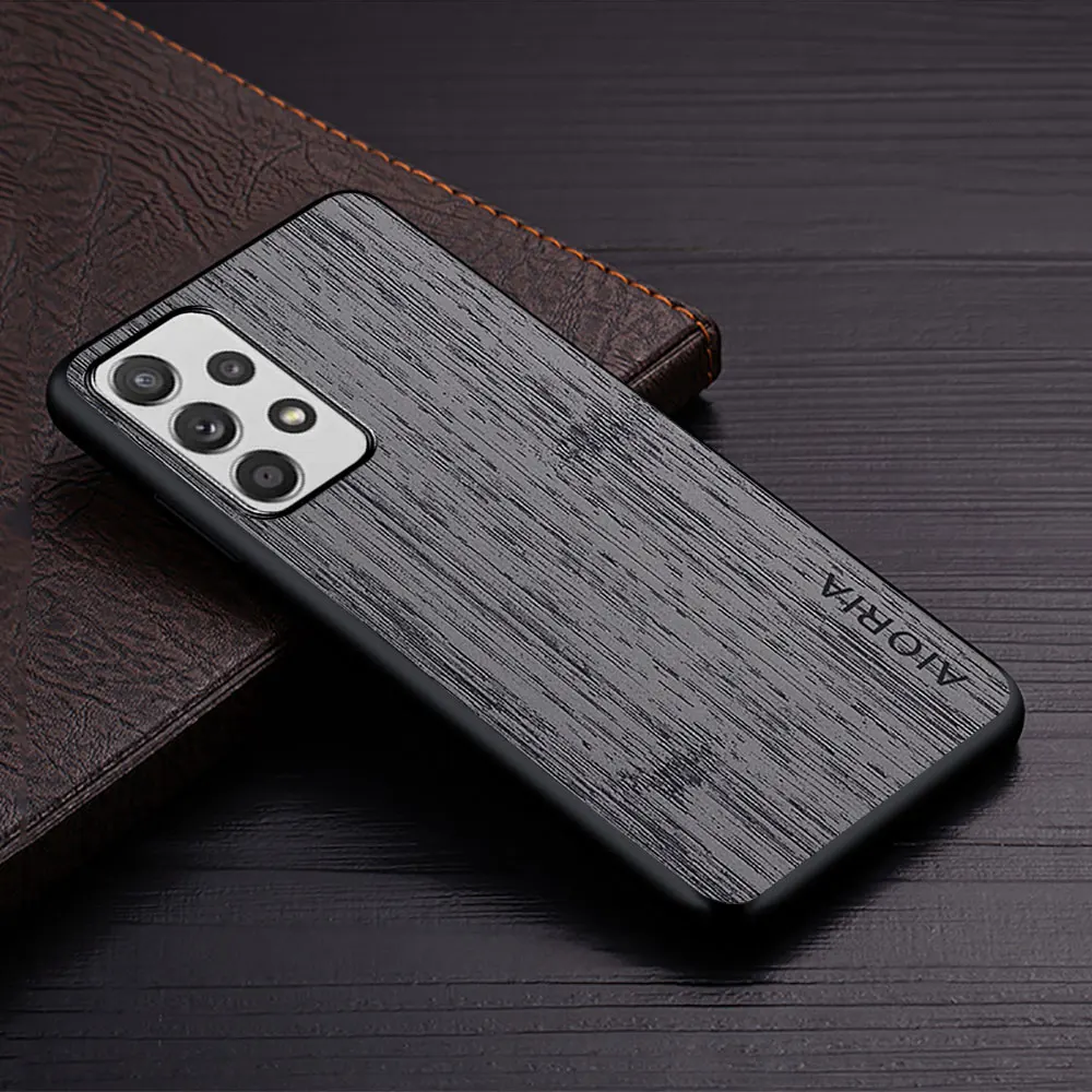 Wood Grain PU Leather Cover