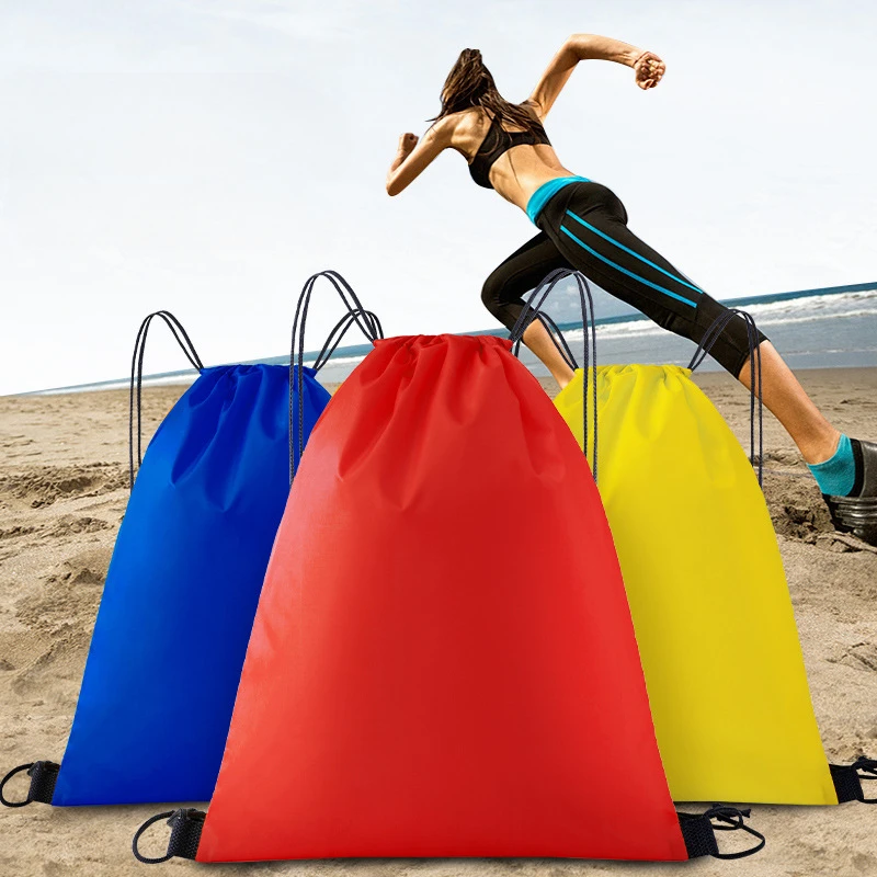 Waterproof Drawstring Storage Bags Polyester Portable Foldable Reusable Backpack Travel Sundries Organizer Pocket