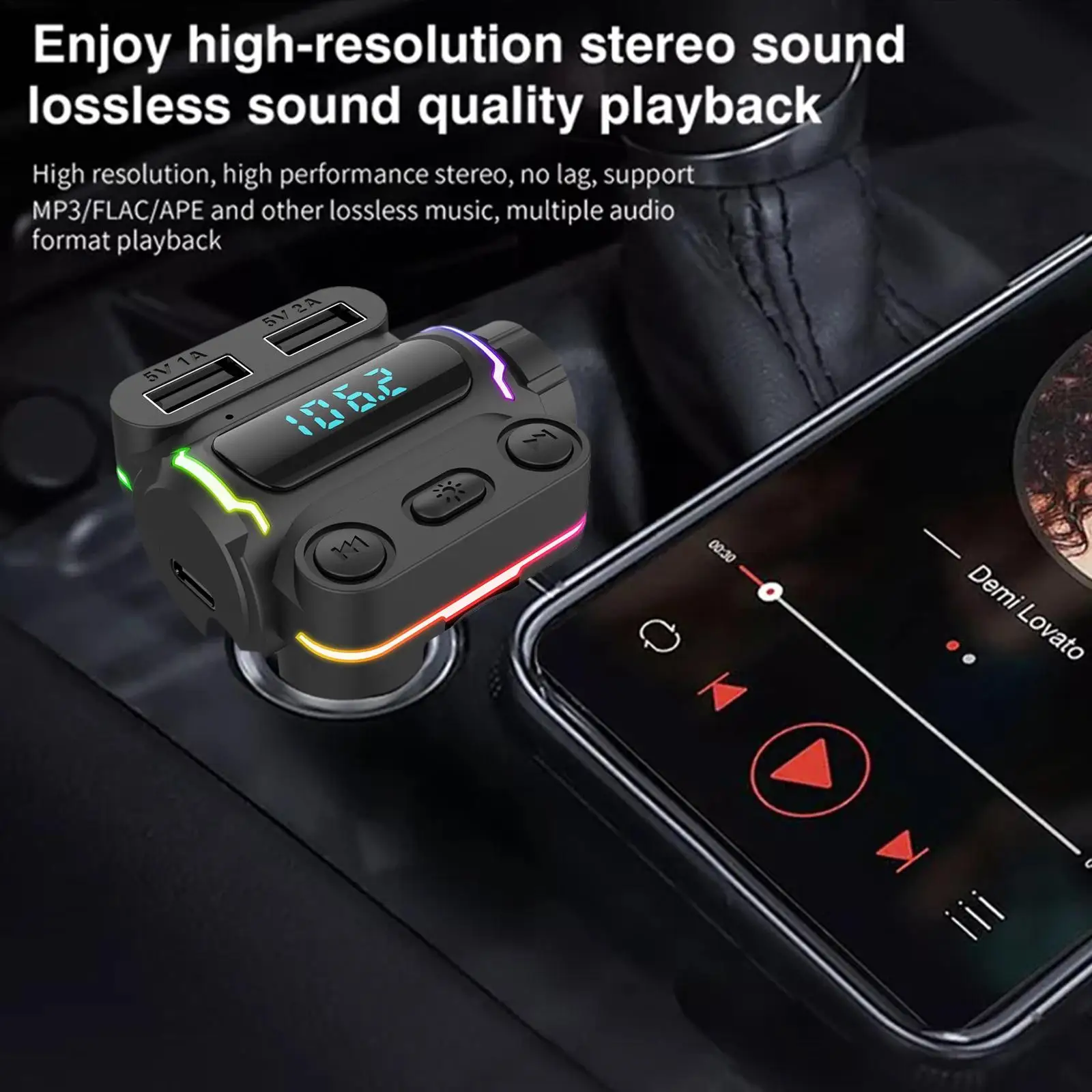 Tanie Car Bluetooth 5.0 FM Transmitter Wireless Handsfree Audio Receiver Auto MP3 Player sklep