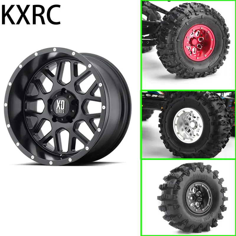 Surluoenu 4 Llantas Beadlock De Metal De 2.2 Pulgadas Para RC Crawler 1/10 – Axial SCX10, TRX4, Wraith Y Más, Color Marrón
