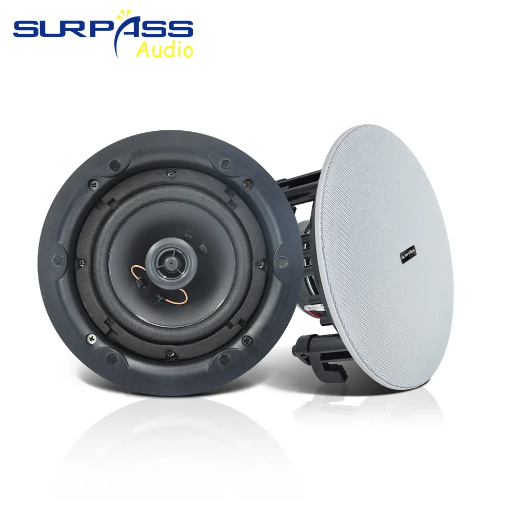 

Frameless Coaxial Flush Mount 5.25 Inch Ceiling Speaker ABS Material In Ceiling Speaker Audio Music Loudspeaker for Meeting Room