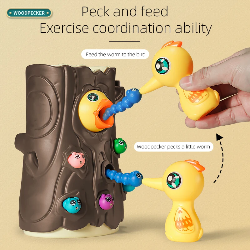 Woodpecker toy bug catching game darling 1-5 years    puzzle children boys and girls hand-eye coordination 3
